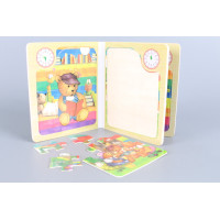 Дървена книга - пъзел - Животни - 6 в 1